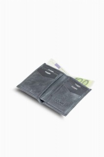 Antique Black Slim Mini Leather Men's Wallet 100346236