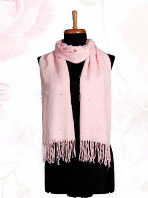 Pashmina with Pearl - Flamant rose / code : 3-06 - Turkey