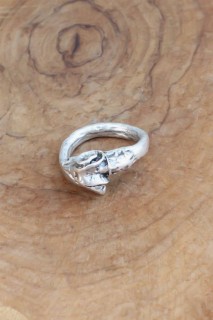 Goat Figured Silver Color Adjustable Men's Ring 100327459