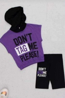 Boys' New Tag Me Hoodie and Printed Purple Tights Suit 100327851
