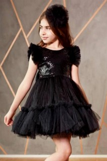 Evening Dress - Girl's New Volo Tütülü Pulpayet Black Evening Dress 100327102 - Turkey