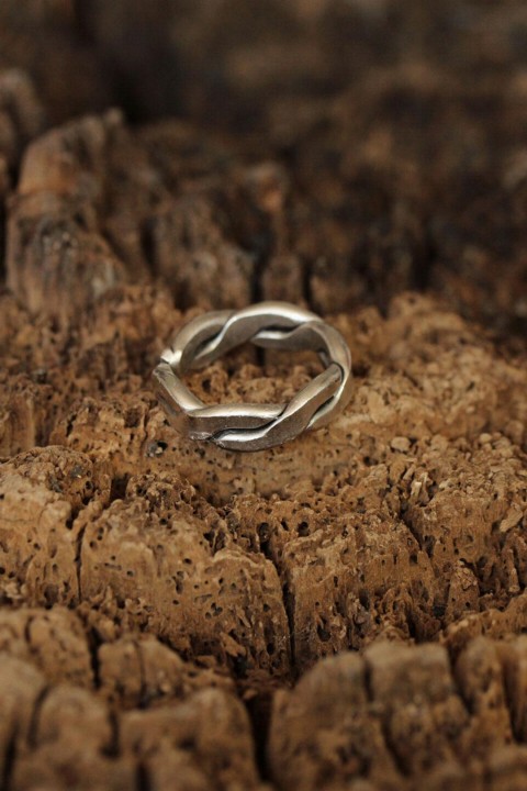 Silver Rings 925 - Auger Model Adjustable Men's Ring 100319321 - Turkey