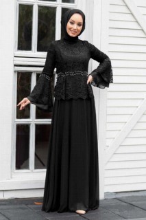 Evening & Party Dresses - Black Hijab Evening Dress 100337580 - Turkey