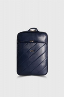 Backpack - Guard Sac à dos en cuir à coutures horizontales bleu marine 100345620 - Turkey