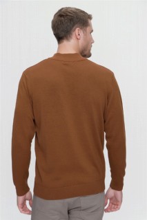 Men's Camel Crew Neck Cotton Knitwear Sweater 100345124