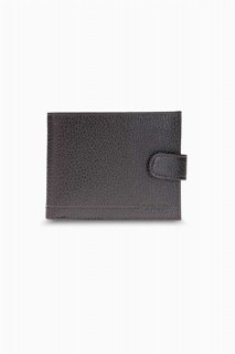 Wallet - Portefeuille horizontal pour homme en cuir véritable marron avec rabat 100346286 - Turkey