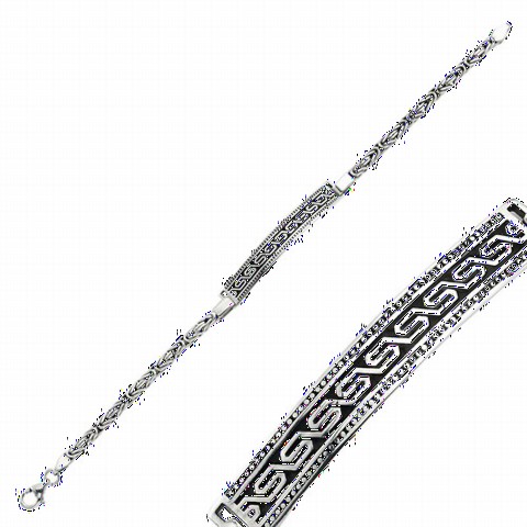 Bracelet - Motif King Chain Silver Bracelet 100348237 - Turkey