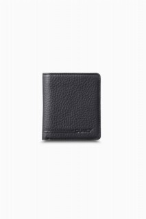 Wallet - Coin Entry Matte Black Leather Men's Wallet 100345198 - Turkey