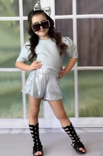 Kids - Glänzende silberne Shorts für Mädchen 100327929 - Turkey