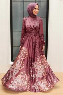 Evening & Party Dresses - فستان سهرة حجاب وردي داكن اللون 100340422 - Turkey