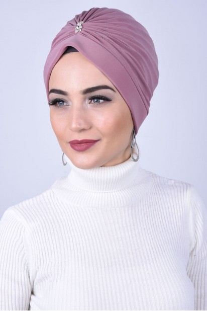 Woman Bonnet & Turban - وردة مجففة من الحجر الأوسط مرصعة بالجواهر - Turkey