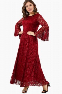 Plus Size Lace Dress With Ruffled Sleeves 100276267