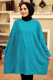 Woman - Blue Hijab Tunic 100344904 - Turkey