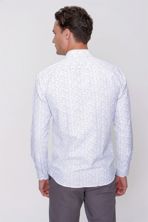 Men's Blue Saldera Slim Fit Slim Fit Long Sleeve Shirt 100350850