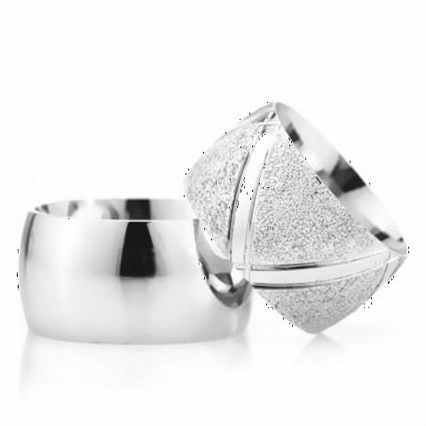 Oval Men's Women's Silver Wedding Ring 100347910