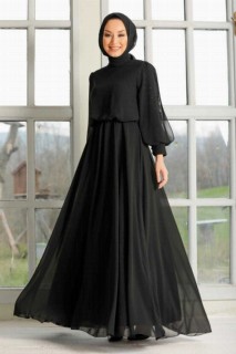 Wedding & Evening - Black Hijab Evening Dress 100335713 - Turkey