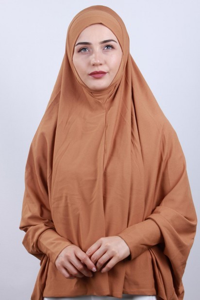 Ready to wear Hijab-Shawl - 5XL Veiled Hijab Tan 100285108 - Turkey