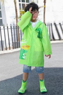 Kids - حقيبة بناتي بنين مطبوعة على شكل ديناصور معطف واق من المطر أخضر محمي بقلنسوة 100328712 - Turkey
