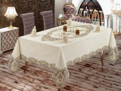 Table Cover Set - French Guipure Venus Lace Dinner Set - 25 Pieces 100260003 - Turkey