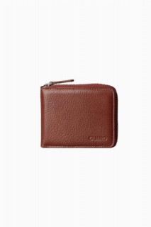 Wallet - Taba Zipper Horizontal Mini Genuine Leather Wallet 100346321 - Turkey