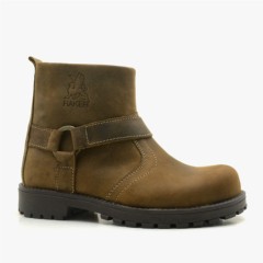 Boots -  حذاء شيرون من الجلد الطبيعي باللون الرمل بسحاب للأطفال 100278671 - Turkey