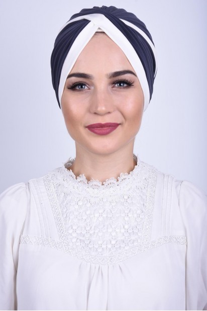 Woman Bonnet & Turban - کلاه دودی ورا دو رنگ - Turkey