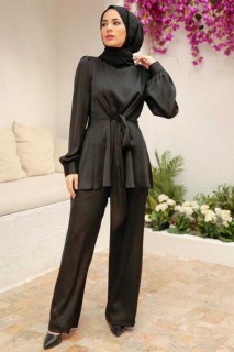 Cloth set - Schwarzes Hijab-Anzugkleid 100340643 - Turkey