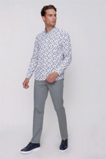 Men's Black Merida Slim Fit Slim Fit Printed Long Sleeve Shirt 100350854