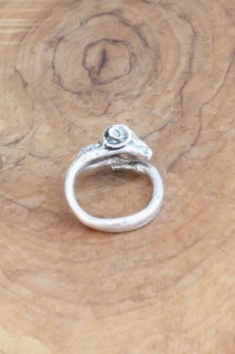 Men - Goat Figured Silver Color Adjustable Men's Ring 100327459 - Turkey