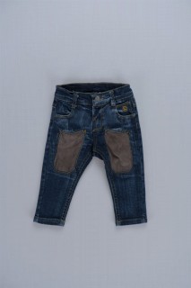 Pants - Suede Patched Baby Boy Jeans 100326172 - Turkey