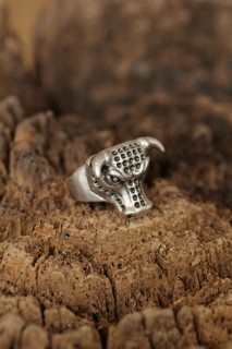 Silver Rings 925 - Bull Model Adjustable Men's Ring 100319316 - Turkey