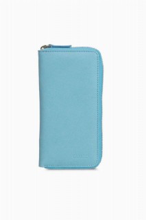 Guard Turquoise Safiano Zippered Portfolio Wallet 100346178