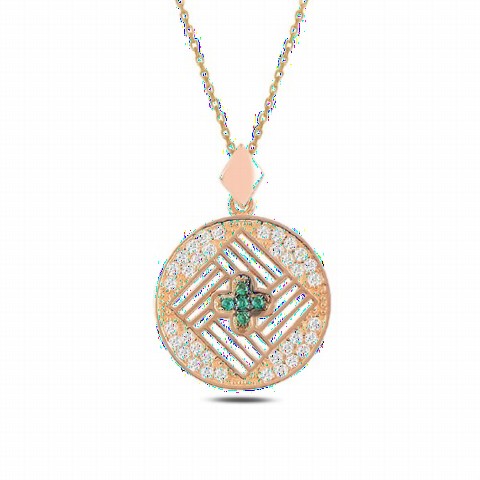 Other Necklace - قلادة فضية من حجر الزركون الأخضر بتصميم خاص 100346880 - Turkey