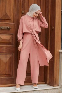 Cloth set - Salmon Pink Hijab Suit Dress 100336460 - Turkey
