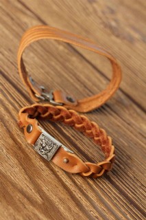 Brown Leather Men's Bracelet Combination 100318756