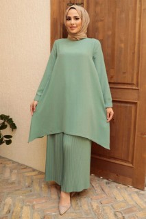 Almond Green Hijab Suit Dress 100340966