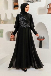Evening & Party Dresses - Black Hijab Evening Dress 100337794 - Turkey