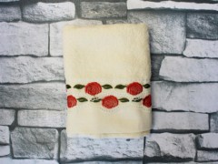 Dowry Land Red Flower Embroidered Dowery Towel Cream 100330301