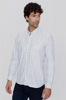 Shirt - Men's Beige Como Check Pocketed Regular Fit Wide Cut Shirt 100351052 - Turkey