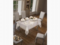 French Guipure Bud Table Cloth Cream 100329308