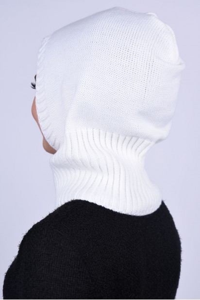 Knitted Wool Beret White 100284907