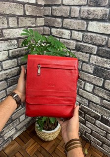 Briefcase & Laptop Bag - Guard Red Leather Messenger Bag 100345258 - Turkey