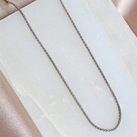 Other Necklace - Popcorn Women's Silver Chain Silver 100347334 - Turkey