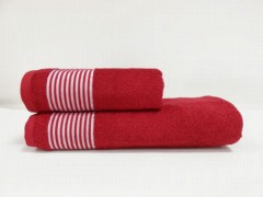Bathroom - Ensemble de serviettes de bain double en coton Honeysuckle Rouge 100329552 - Turkey