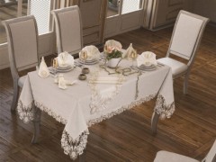 Table Cover Set - Beste Table Cloth 26 Pieces Cream 100260100 - Turkey