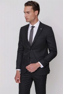 Men Black Torino Slim Fit Slim Fit Jacquard Patterned 6 Drop Suit 100350798