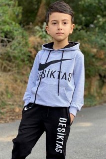 Boy Clothing - Boys BJK Fan Hooded Tracksuit 100326832 - Turkey