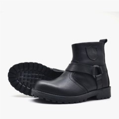 Chiron Black Genuine Leather boots with zipper for Children 100278617