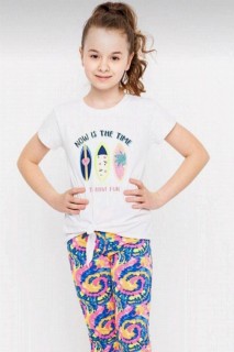 Girl's New Round Colors Printed Colorful Short Tights Set 100327867