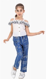 Girl's Suspender Blue Trousers Set 100326657